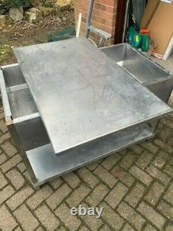 Stainless Steel Catering Table With Removable Top and Mixing / Prep Inside