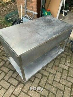 Stainless Steel Catering Table With Removable Top and Mixing / Prep Inside