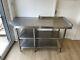 Stainless Steel Catering Table With Shelves, Worktop, Kitchen Industrial Used