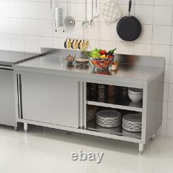 Stainless Steel Catering Table With Storage Shelf Kitchen Bench Worktop Commercial