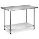 Stainless Steel Catering Table With Adjustable Undershelf And Levelling Feet