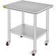 Stainless Steel Catering Work Table 30x24 Kitchen Work Bench With Casters