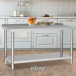 Stainless Steel Commercial 4FT 1200mm Work Food Prep Table Workbench Kitchen Top