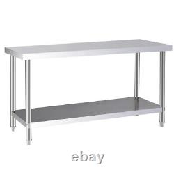Stainless Steel Commercial Catering Table Work Bench Food Prep Kitchen Shelf Kit
