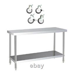Stainless Steel Commercial Catering Table Work Bench Kitchen Food Prep Worktop