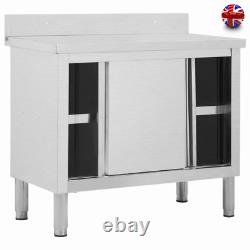 Stainless Steel Commercial Catering Table Work Bench Kitchen Storage Cupboard UK