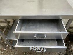 Stainless Steel Commercial Catering Tables Bbq Prep Station WithDrawers & Shelves