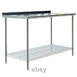 Stainless Steel Commercial Catering Work Table Shelf Kitchen Food Prep Bench