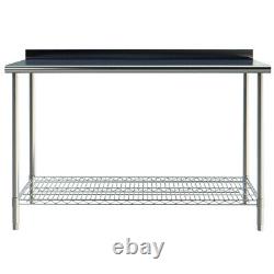 Stainless Steel Commercial Catering Work Table Shelf Kitchen Food Prep Bench