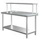 Stainless Steel Commercial Kitchen Food Prep Work Table+over Shelf Bench Top Set