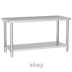 Stainless Steel Commercial Kitchen Prep & Work Table Height Adjust Storage Stand