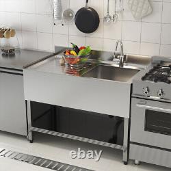 Stainless Steel Commercial Kitchen Sink Wash Table OverShelf Pre Work Bench Set