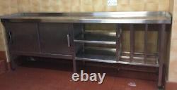 Stainless Steel Commercial Kitchen Work top/table/shelves/cupboard 2425mm Length
