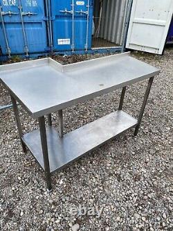 Stainless Steel Commercial L Shaped Prep Table (140cm) Read Description
