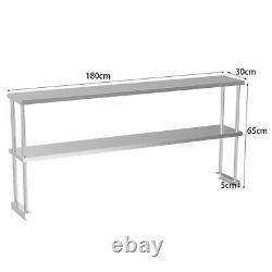 Stainless Steel Commercial Prep Table Work Bench Kitchen Overshelf Tier Shelf