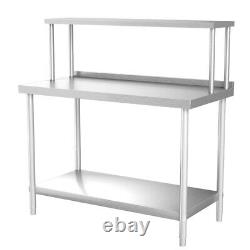 Stainless Steel Commercial Prep Table Work Bench Kitchen With Tier Decking Shelf