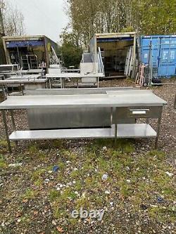 Stainless Steel Commercial Prep Table with Draw (2.7M) Read Description