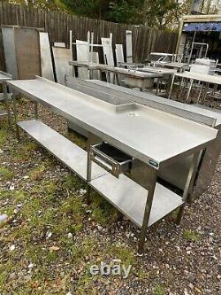 Stainless Steel Commercial Prep Table with Draw (2.7M) Read Description