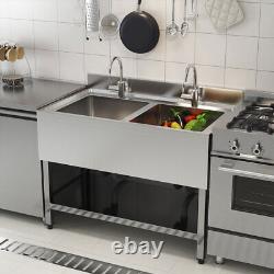 Stainless Steel Commercial Sink Catering Kitchen Prep Table Single/Double Bowl