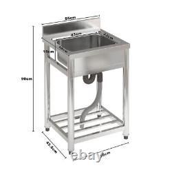 Stainless Steel Commercial Sink Catering Kitchen Wash Table With Left/Right Bowl