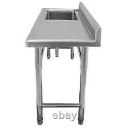 Stainless Steel Commercial Sink Single Bowl Kitchen Catering Prep Table