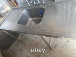 Stainless Steel Commercial Sink Single Bowl Kitchen Catering Prep Table WasteKit