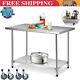 Stainless Steel Commercial Table Prep Work Bench Kitchen Storage Metal Stand New