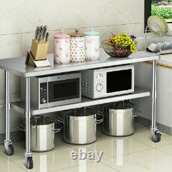 Stainless Steel Commercial Table Prep Work Bench Kitchen Storage Metal Stand NEW