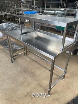 Stainless Steel Commercial Table with Pass (145cm) Read Description Re Delivery