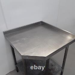 Stainless Steel Corner Table Shelf Prep Bench 80cm Wide Commercial Grade Kitchen