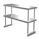 Stainless Steel Double-tier Shelf Commercial Catering Overshelf Fits Over Tables