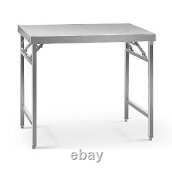 Stainless Steel Folding Work Table Portable Worktop Catering 60x100cm 200kg
