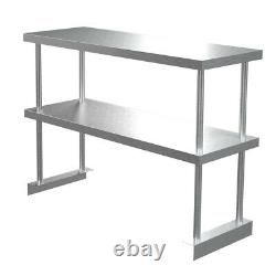 Stainless Steel Kitchen Prep Table Work Top Bench Over Shelf Commercial Catering