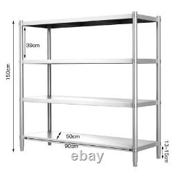 Stainless Steel Kitchen Shelf Work Table Unit Rack Commercial Storage LIFELOOK