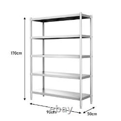 Stainless Steel Kitchen Shelf Work Table Unit Rack Commercial Storage Multi Size