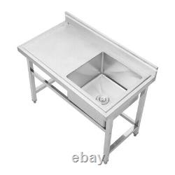 Stainless Steel Kitchen Sink with Right Hand Platform Handmade Wash Table