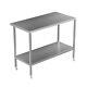 Stainless Steel Kitchen Table On Wheels Commercial Heavy Duty Adjustable Shelf