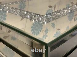 Stainless Steel Legs Mirrored Console Table Sparkly Silver Diamond Crush Crystal