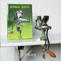 Stainless Steel Manual Juicer Handheld Slow Fruit Wheat Grass Vegetable Squeezer