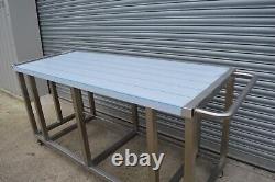 Stainless Steel Mobile prep table NEW TOP 2.5m L x 79cm W x 102cm H FREE P+P