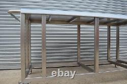 Stainless Steel Mobile prep table NEW TOP 2.5m L x 79cm W x 102cm H FREE P+P