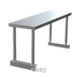 Stainless Steel Prep Work Table Bench with Overshelf Commercial/Home Kitchen Use