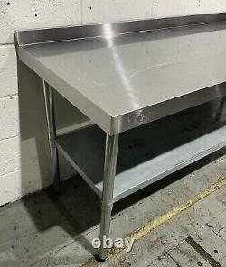 Stainless Steel Preparation Table With Upstand & Shelf 1800 MM Wide