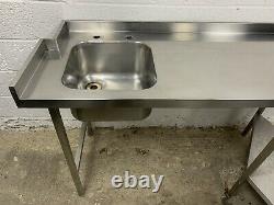 Stainless Steel Single Bowl Sink & Preparation Table 1480 MM Wide £160 + Vat