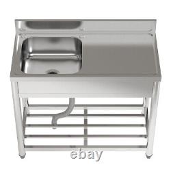 Stainless Steel Sink With Right Platform Catering Kitchen Work Bench Wash Table