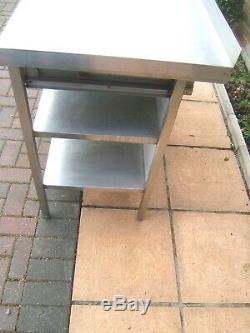 Stainless Steel Table 2 Shelf under 2 Drawers Upstand etc