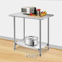 Stainless Steel Table, Heavy Duty Commercial Kitchen Work Table Stainless