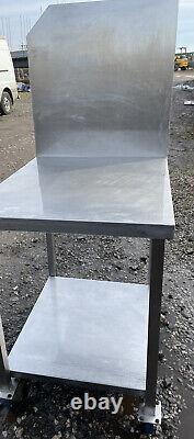 Stainless Steel Table Heavy Duty With Built In Heat Shield On Wheels
