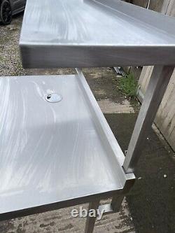 Stainless Steel Table / Wall Bench / Work Station With Over Shelf 900mm Long