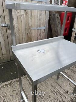 Stainless Steel Table / Wall Bench / Work Station With Over Shelf 900mm Long